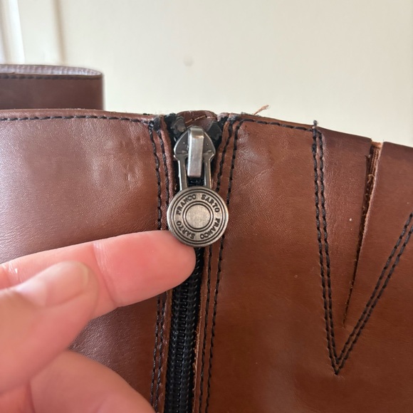 Franco Sarto Canyon Riding Boots in Black and Acorn Leather size 10 Wide Calf - Picture 7 of 16